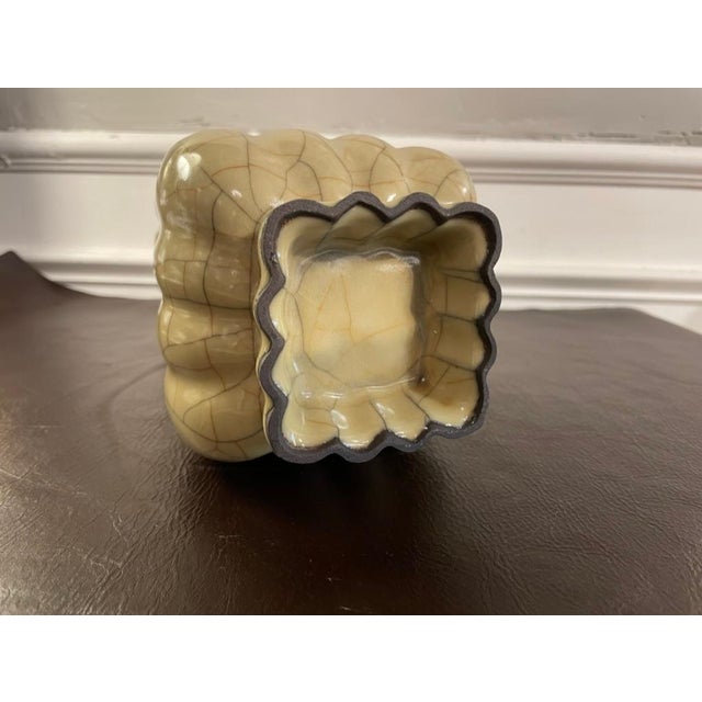 Chinese Crackle Glaze Fluted Vase For Sale - Image 4 of 12
