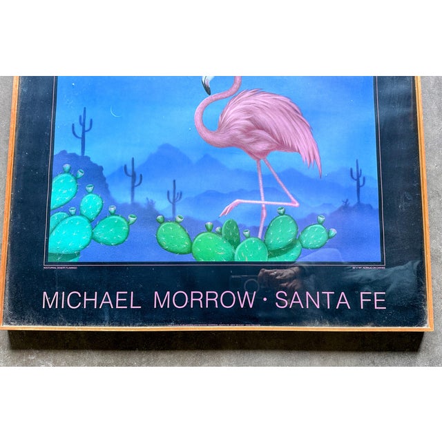 Contemporary 1980s Original Poster Nocturnal Desert, Flamingo, by Michael Morrow, Santa Fe For Sale - Image 3 of 12