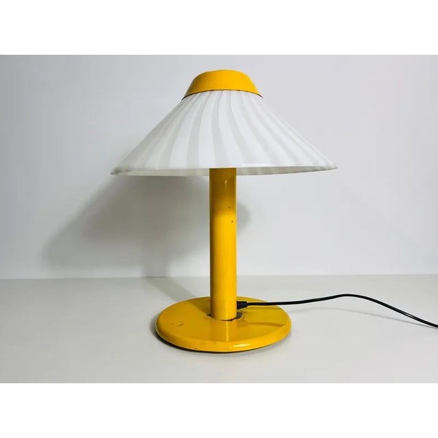 Heavy Yellow Metal and Glass Table Lamp, Italy, 1960s For Sale - Image 3 of 13