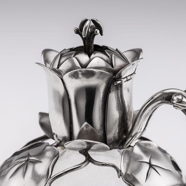 Antique 19th Century Victorian Silver & Clear Glass Claret Jug, 1884 For Sale - Image 13 of 18