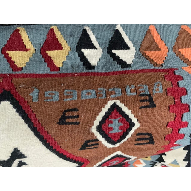 Turkish 1990 Vintage Turkish Kilim – Hand-Woven Textile Art – One-Owner Heritage, (Needs Cleaning) For Sale - Image 3 of 3