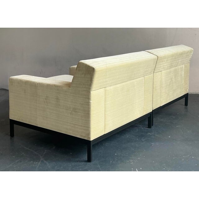 Contemporary Vintage Boho Christian Liagre Upholstered Arm Chairs - A Pair For Sale - Image 3 of 17