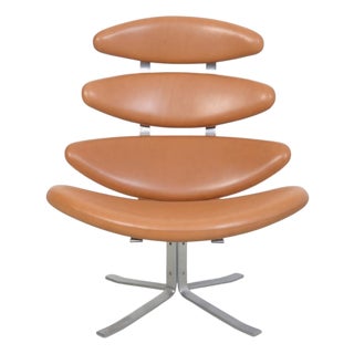 Vintage Corona Chair in Walnut and Leather by Erik Jørgensen, 2000s For Sale