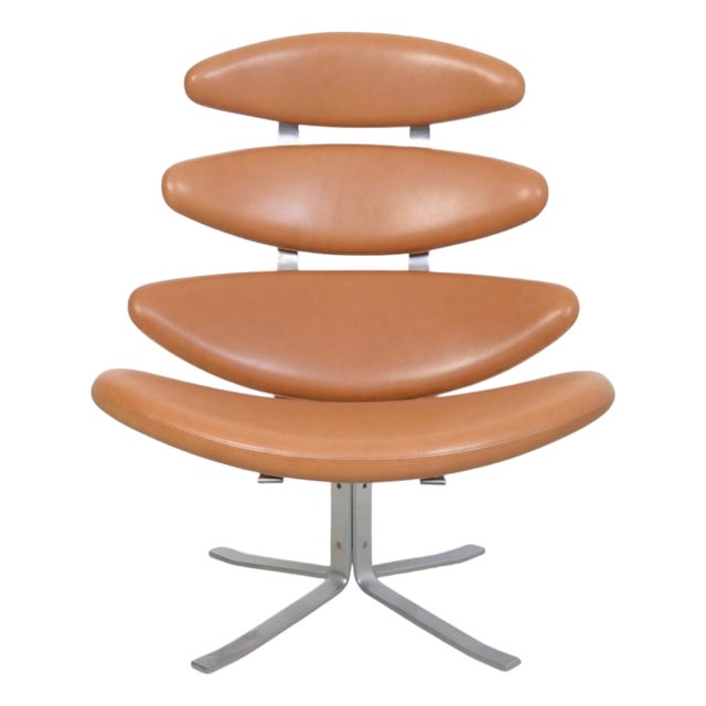 Vintage Corona Chair in Walnut and Leather by Erik Jørgensen, 2000s For Sale