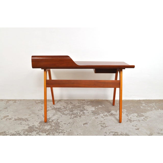 Vintage Teak Bent Desk, 1980s For Sale - Image 3 of 16
