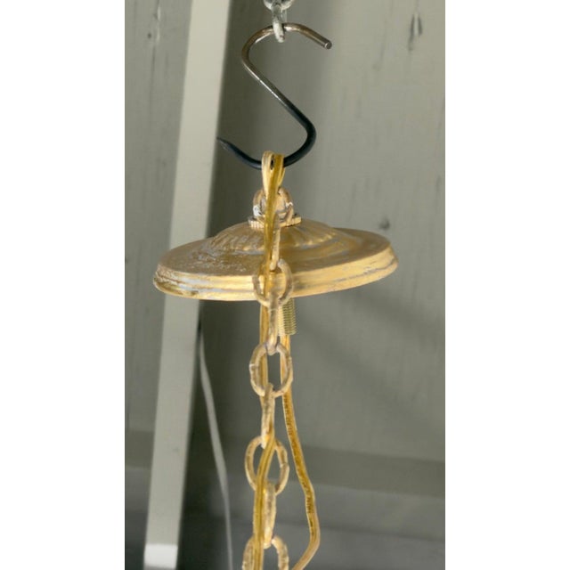Gilt Gold Metal Leaf Chandelier by Miamar Home - Pair For Sale In Los Angeles - Image 6 of 15