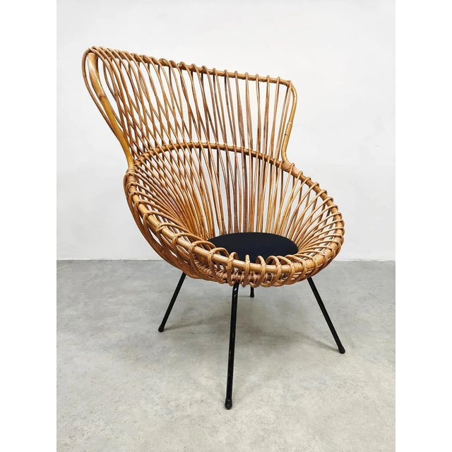 1960s Set of Vintage Dutch Rattan Chairs from Rohé Noordwolde, 1960s For Sale - Image 5 of 8