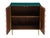 Modern Custom Dry Bar Blue Glass Cabinet For Sale - Image 3 of 4