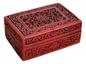Vintage Chinoiserie Carved Wood Lidded Box