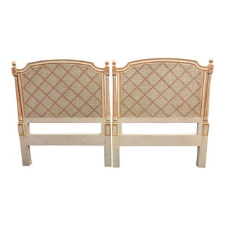 Regency Style Cane Painted Twin Headboards - a Pair For Sale