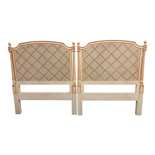 Regency Style Cane Painted Twin Headboards a Pair Chairish