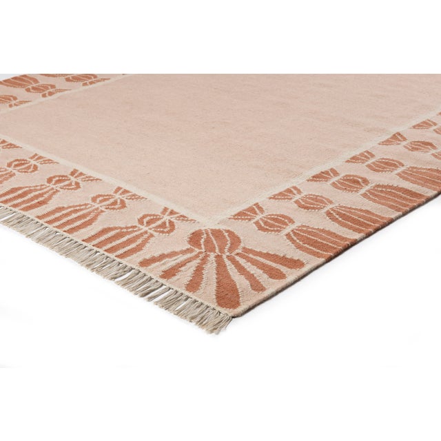 Transitional Part & Parcel Goods Wool Tassel Rug, 5' x 8', Bisque, Topaz and Eggshell For Sale - Image 3 of 6