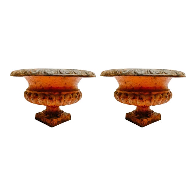 Antique French Cast Iron Planters - a Pair For Sale