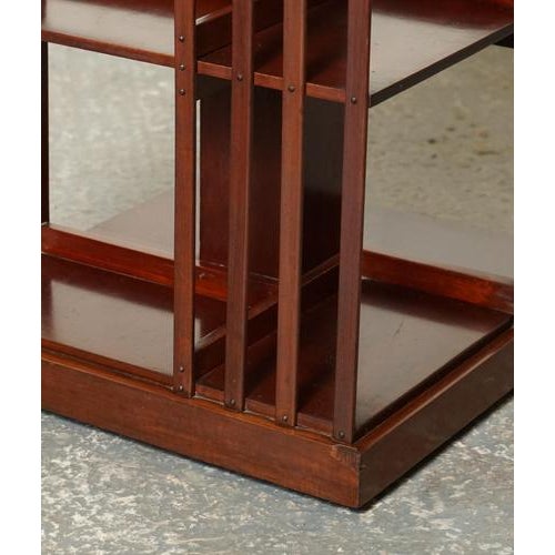 Gold Edwardian Revolving Bookcase with Serpentine Shaped Top For Sale - Image 8 of 15