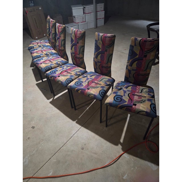 1980s 6 Minson PostModern Dining Chairs For Sale - Image 12 of 14