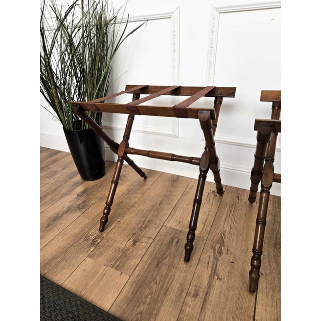 1970s Vintage Italian Foldable Luggage Racks Stands, 1970s, Set of 2 For Sale - Image 5 of 9