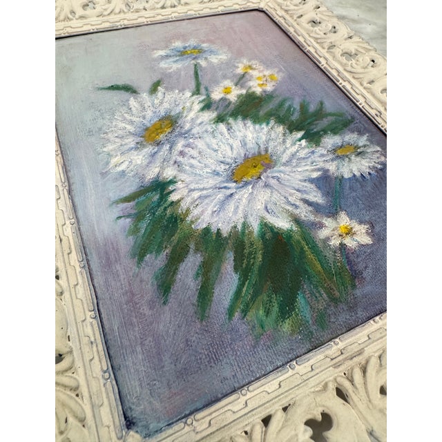 Mid 20th Century Mid 20th Century Vintage Oil Painting, Daisies For Sale - Image 5 of 8