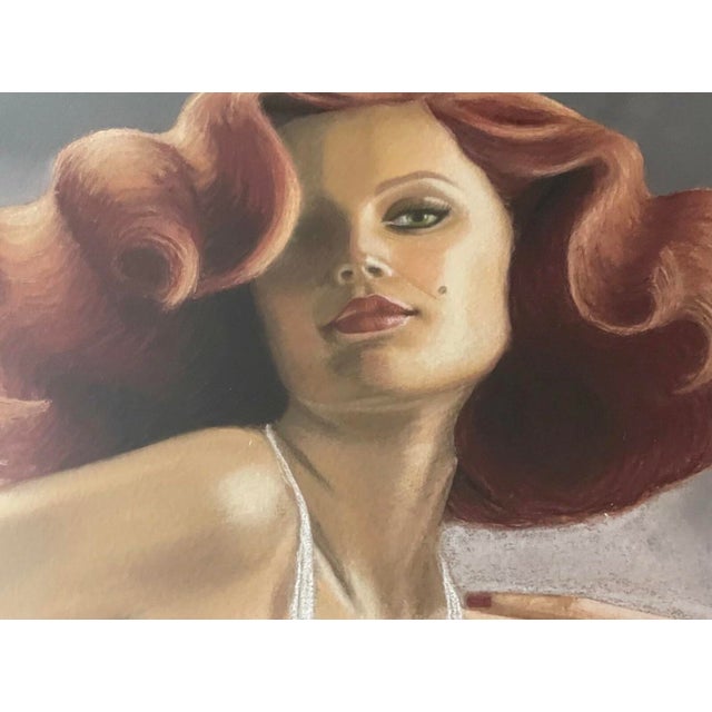 Elegant and sophisticated framed giclée print by contemporary artist Maryanne Haggerty, featuring a striking red-haired...