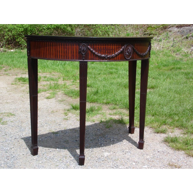 Antique Federal Style Mahogany Demilune Sofa Console Table Entry Foyer