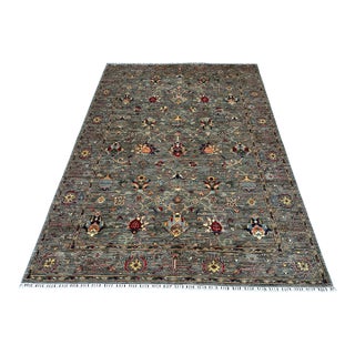 Hand-Knotted Afghan Sultanabad Chobi Wool Area Rug - 8'2" X 11'2" For Sale