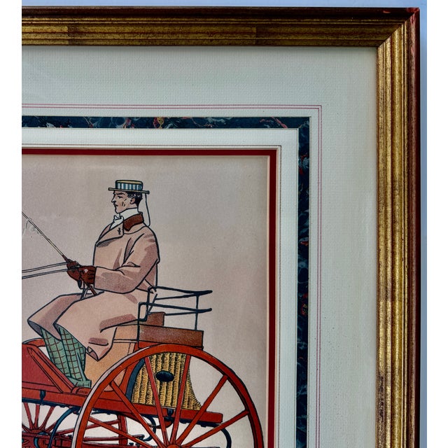Pair Framed Edward Penfield “Country Carts” Equestrian Color Lithographs, 1900 For Sale - Image 13 of 18
