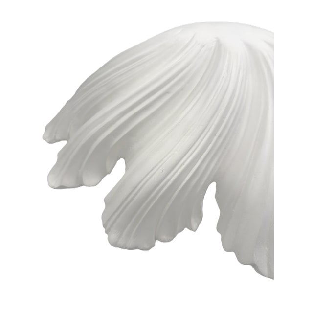Currey & Company Currey & Co Hadley White Gesso Floral Semi Flush Mount Ceiling Light (Pre-Owned) For Sale - Image 4 of 14