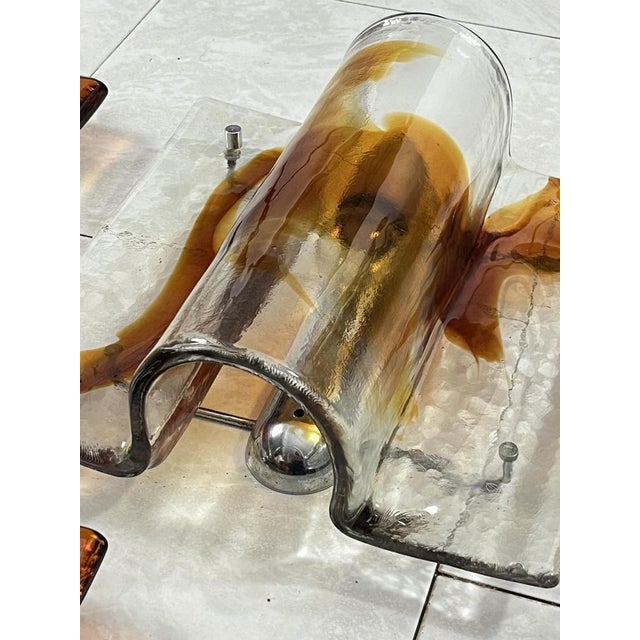 Large Mid-Century Murano Glass Wall Lamps, 1960s, Set of 3 For Sale - Image 14 of 15