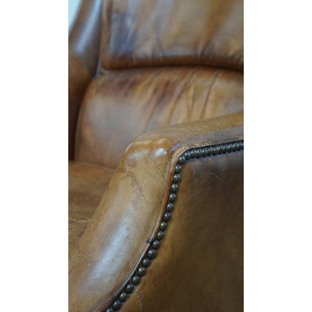 Vintage Armchair in Sheep Leather For Sale - Image 15 of 18