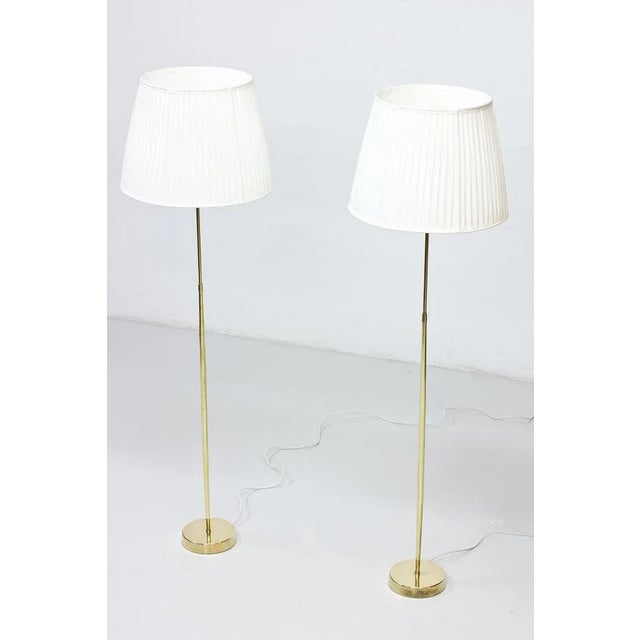 Mid-Century Modern Swedish Brass Floor Lamps by Hans Bergström for Asea, 1950s, Set of 2 For Sale - Image 3 of 12