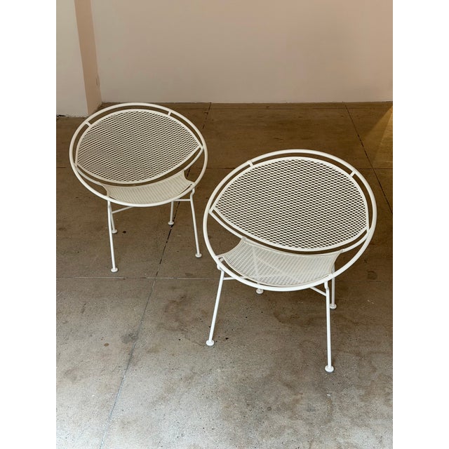 Mid-Century Modern 1950s Maurizio Tempestini for Salterini Radar Wrought Iron Lounge Chairs, a Pair For Sale - Image 3 of 12