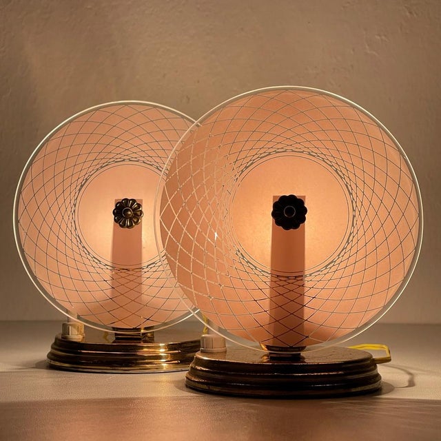 Mid-Century Modern Nightside Table Lamps, Italy, 1950s, Set of 2 For Sale - Image 3 of 14