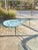 Rare Boomerang Coffee Table With Thick Glass Top + Tall Brass Legs | Mid Century Modern For Sale - Image 10 of 13