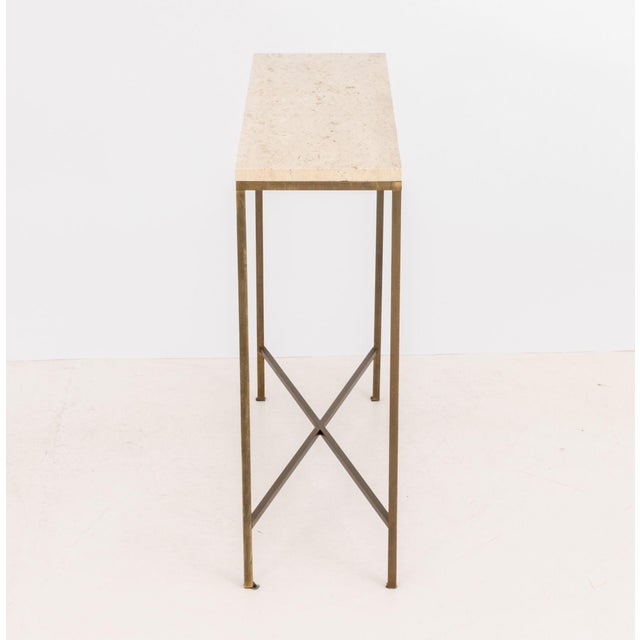 Metal Paul McCobb Style Brass Console Table For Sale - Image 7 of 8