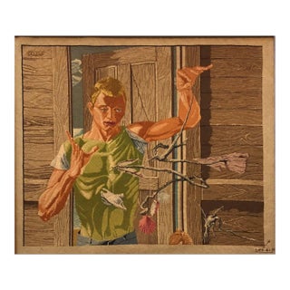 (after) Paul Cadmus, Louis Gartner Petit Point Needlework Tapestry after Paul Cadmus THE INVENTOR, 1960 For Sale