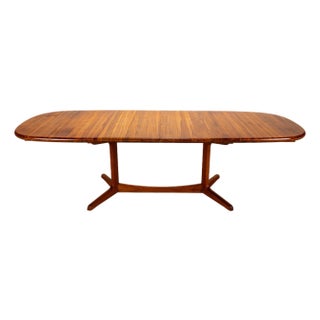 Benny Linden Danish Modern Style Solid Teak Expandable Dining Table W/ Hidden Leaves For Sale