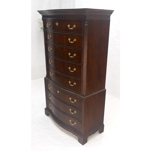 Drexel Mahogany 8 Drawers 6' Tall Brass Pull High Boy Chest Dresser MINT For Sale - Image 14 of 14