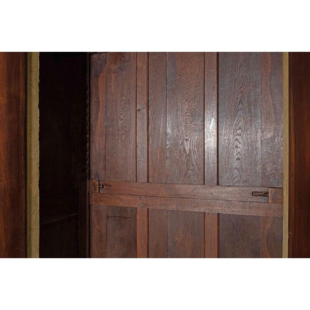 Antique French Empire Painted Oak Armoire, 1880 For Sale - Image 14 of 16