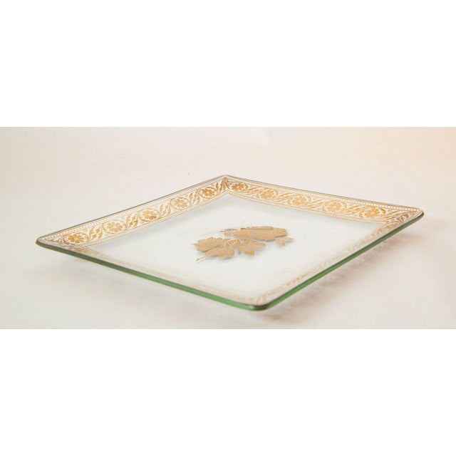 Vintage Gold Leaf Glass Dish 1960's Georges Briard Style For Sale - Image 9 of 13