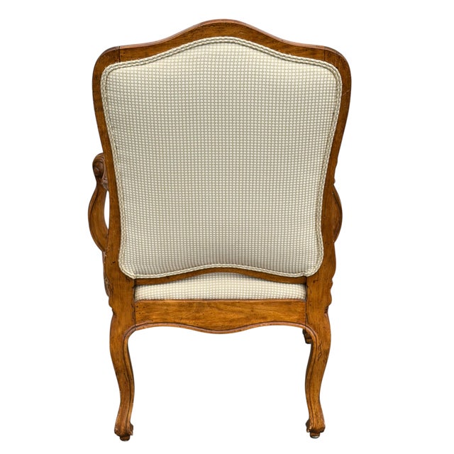 Antique Italian Walnut Fauteuil Arm Chair For Sale In Los Angeles - Image 6 of 6