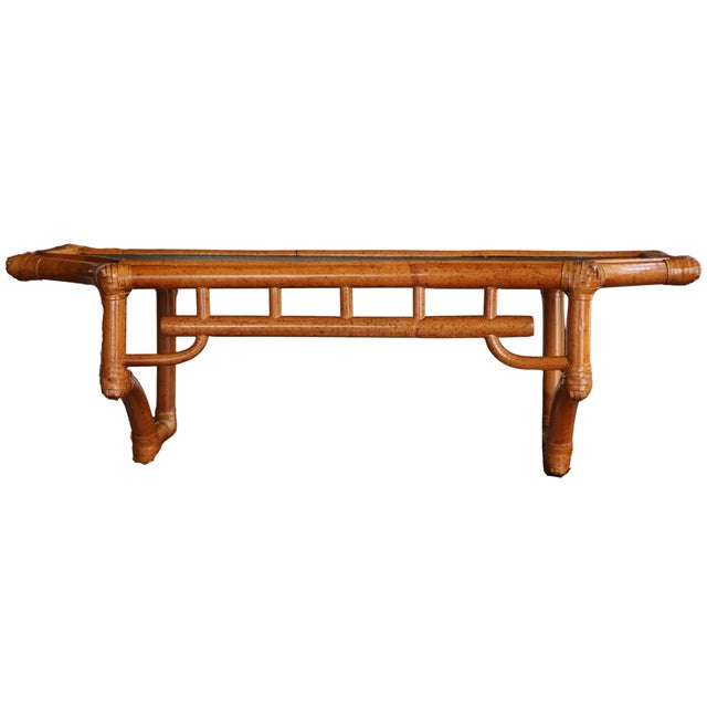 Brown Vintage Great City Traders Chinoiserie Bamboo & Rattan Wall Shelf For Sale - Image 8 of 16
