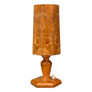 Swedish Modern, Pine, Marquetry, Table Lamp, Sweden, 1950s For Sale