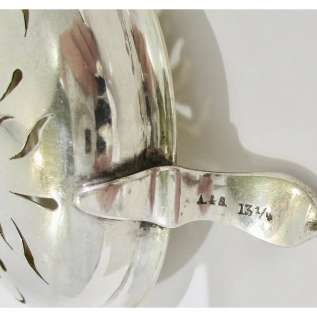 Metal 830 Silver Standard Pierced Spoon Serving Piece For Sale - Image 7 of 9