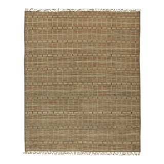 Rug & Kilim’s Modern Rug with Beige-brown Geometric Patterns - 13x18 For Sale