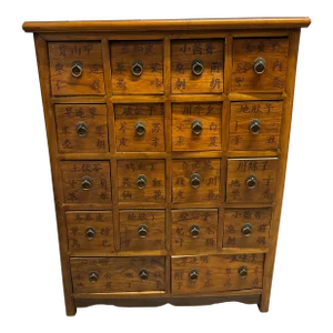 Antique 19th Century Chinese Herbal Apothecary/Medicine Cabinet