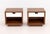 Pair of Gus Design Group Oak Bedside Tables, each with white laminate single pull drawer above an open shelf and label to...