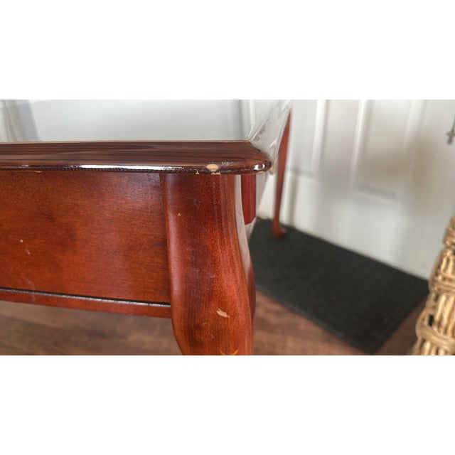 Late 20th Century Vintage Queen Anne Mahogany Three Drawer Console Table For Sale - Image 5 of 8