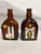 Rustic Vintage Pair of Amber Glass Anton Riemerschmid Liquor Bottles German For Sale - Image 3 of 6