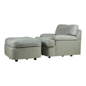 1980s Comfortable Lounge Chair and Ottoman by Milo Baughman for Directional
