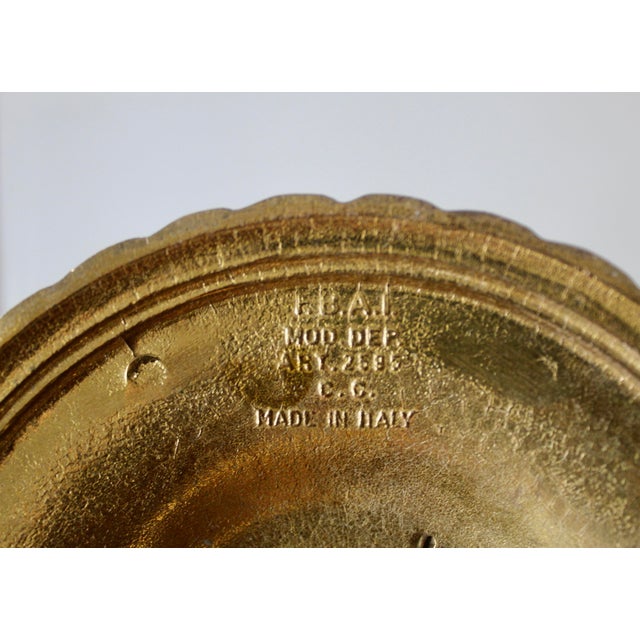 Vintage FBAI Italian Porcelain Brass Hand Crafted Flower Details Table Lamps- A Pair For Sale - Image 10 of 10