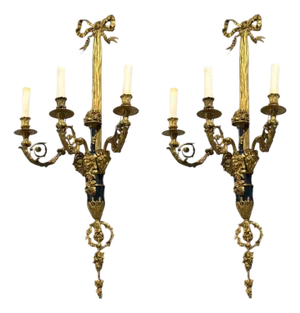 Henry Dasson Attr., Louis Xvi, Wall Sconces, Bronze, France, 1860s